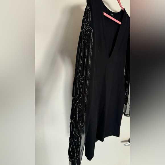 Black Sheer Embellished Dress - Picture 2 of 3